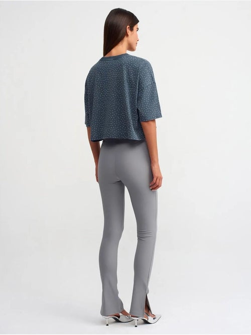 DILVIN Legging Évasé Taille Haute Avec Fente - Kiabi DILVIN Legging Évasé Taille Haute Avec Fente - Kiabi