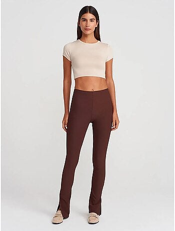 DILVIN Legging Évasé Taille Haute Avec Fente
