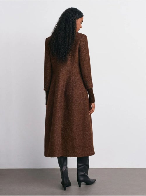 DILVIN Manteau Long En Tweed Texturé - Kiabi