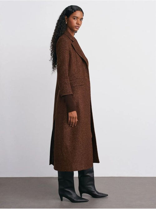 DILVIN Manteau Long En Tweed Texturé - Kiabi