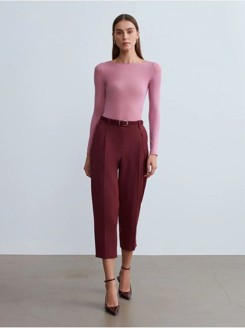 DILVIN Pantalon Capri Cigarette Avec Ceinture - Kiabi
