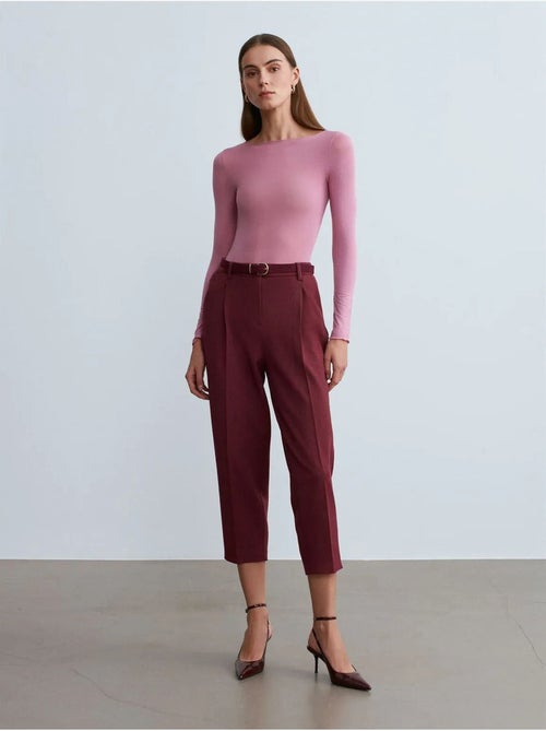 DILVIN Pantalon Capri Cigarette Avec Ceinture - Kiabi