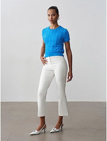 DILVIN Pantalon Capri Évasé À Taille Haute