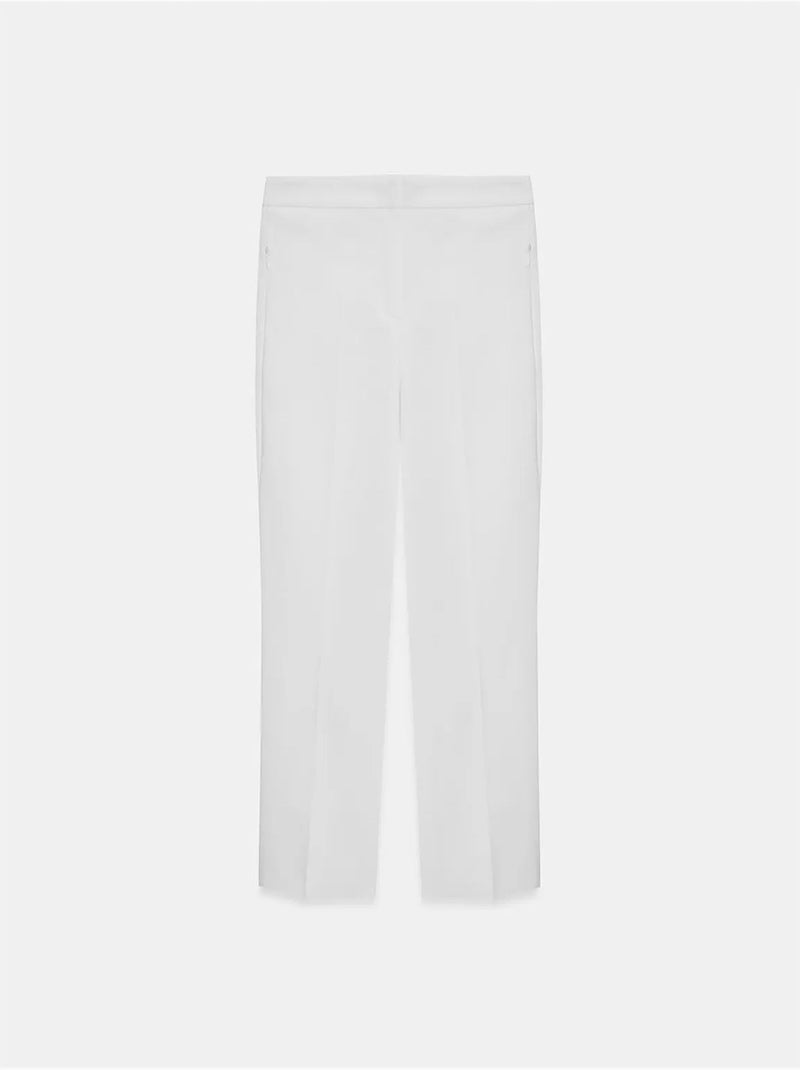 DILVIN Pantalon Capri Évasé À Taille Haute Blanc - Kiabi