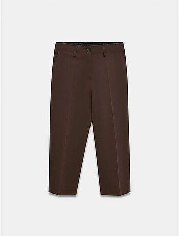 DILVIN Pantalon Capri Femme Taille Haute Avec Ceinture