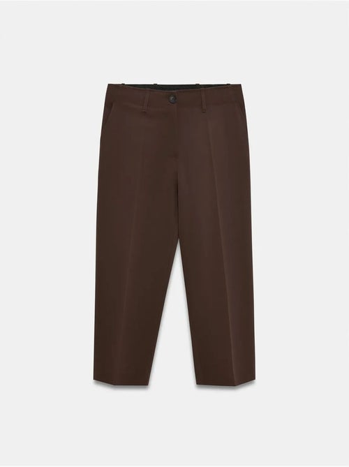 DILVIN Pantalon Capri Femme Taille Haute Avec Ceinture - Kiabi