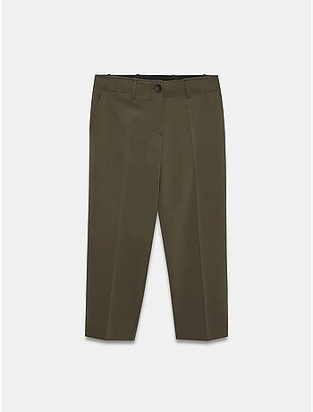 DILVIN Pantalon Capri Femme Taille Haute Avec Ceinture