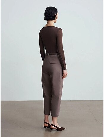 DILVIN Pantalon Droit Avec Ceinture