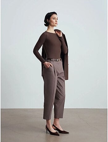DILVIN Pantalon Droit Avec Ceinture