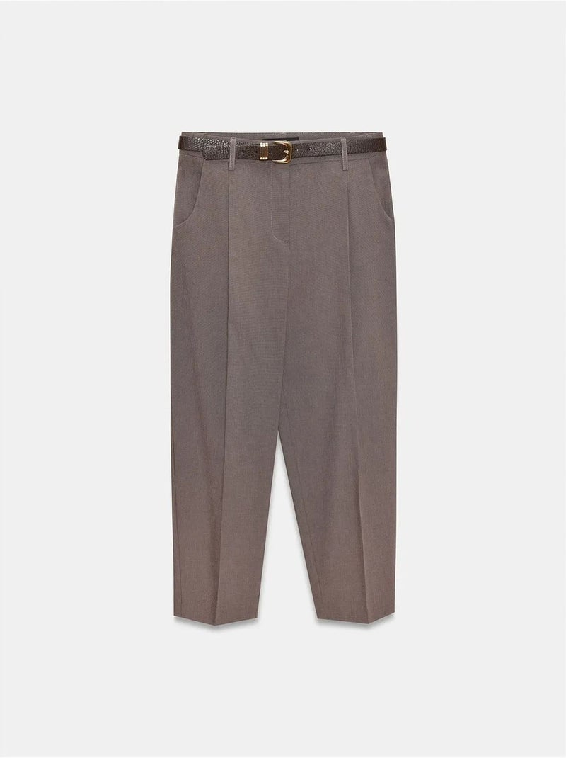DILVIN Pantalon Droit Avec Ceinture gris anthracite - Kiabi