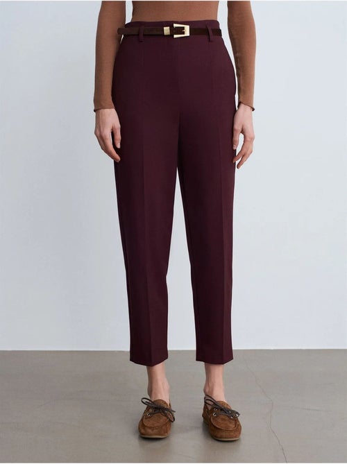 DILVIN Pantalon Droit En Crêpe À Taille Haute - Kiabi DILVIN Pantalon Droit En Crêpe À Taille Haute - Kiabi