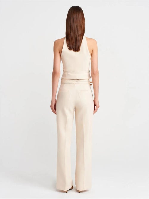 DILVIN Pantalon Droit En Crêpe Avec Ceinture - Kiabi DILVIN Pantalon Droit En Crêpe Avec Ceinture - Kiabi