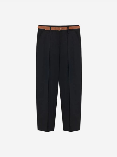 DILVIN Pantalon Droit En Crêpe Avec Ceinture - Kiabi DILVIN Pantalon Droit En Crêpe Avec Ceinture - Kiabi