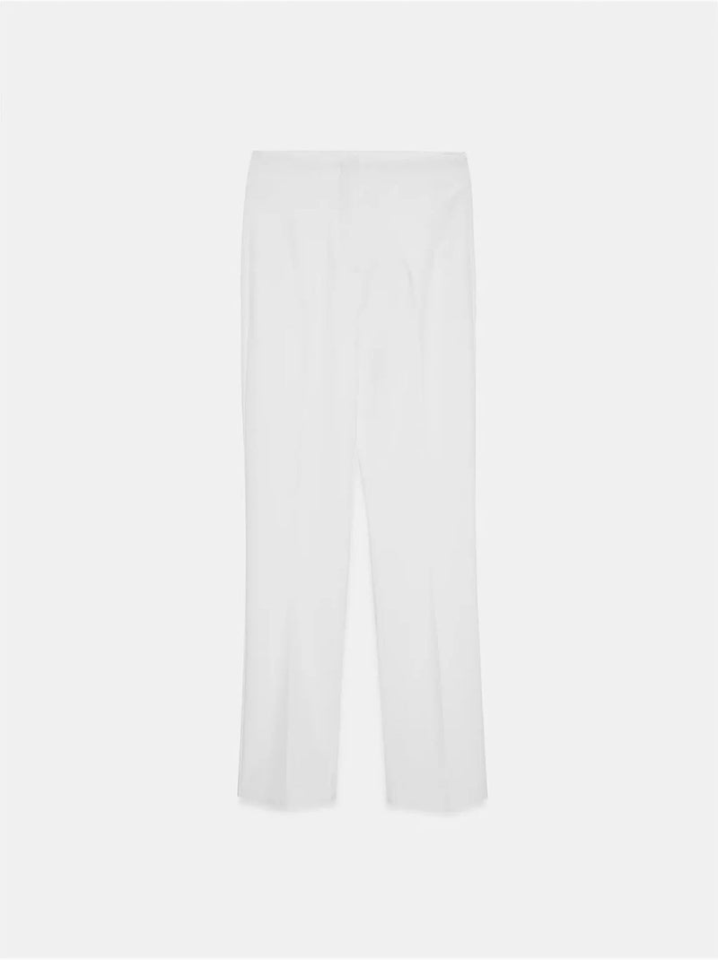 DILVIN Pantalon Droit En Crêpe Pour Femme Blanc - Kiabi