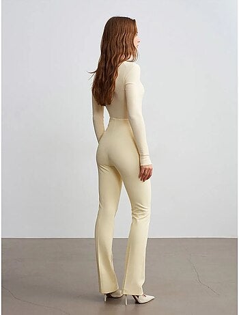 DILVIN Pantalon Droit En Crêpe Pour Femme