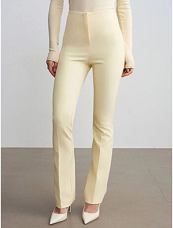DILVIN Pantalon Droit En Crêpe Pour Femme