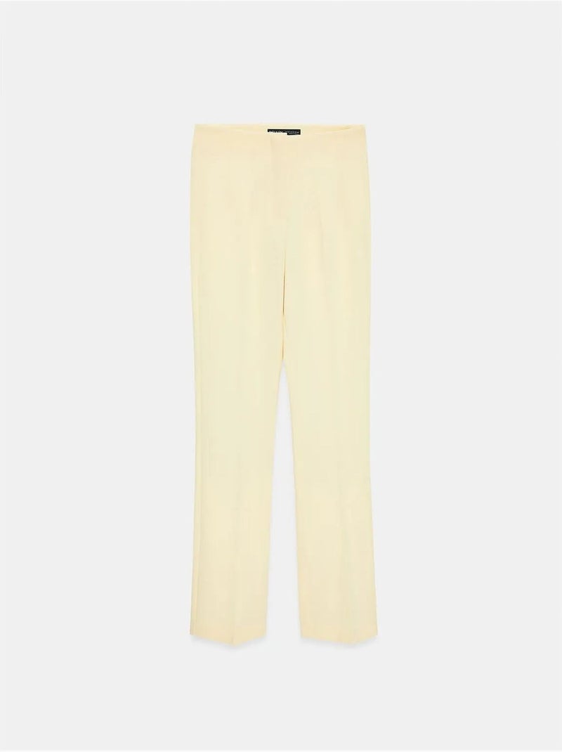 DILVIN Pantalon Droit En Crêpe Pour Femme Crème - Kiabi