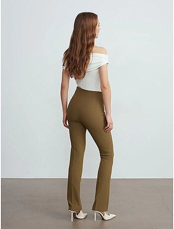 DILVIN Pantalon Droit En Crêpe Pour Femme