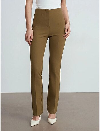 DILVIN Pantalon Droit En Crêpe Pour Femme