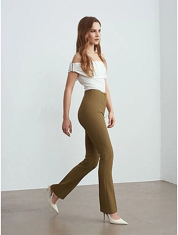DILVIN Pantalon Droit En Crêpe Pour Femme