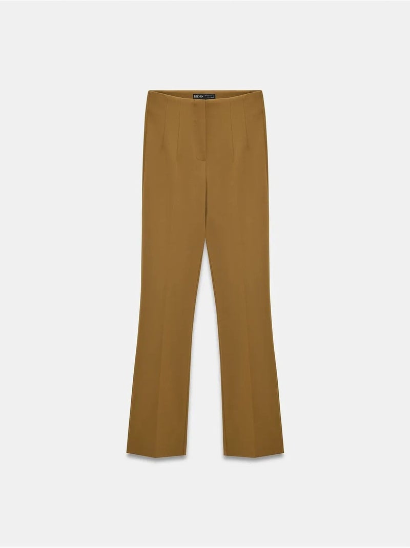 DILVIN Pantalon Droit En Crêpe Pour Femme Kaki - Kiabi