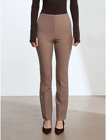 DILVIN Pantalon Droit En Crêpe Pour Femme
