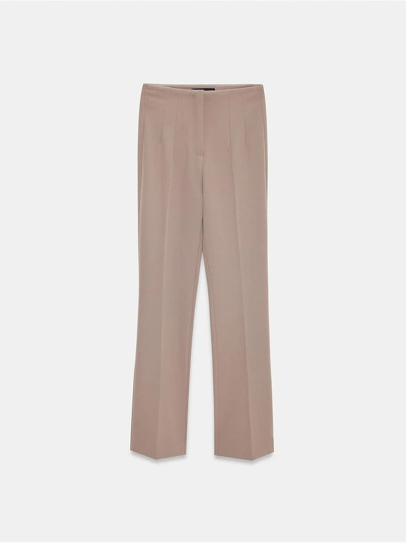 DILVIN Pantalon Droit En Crêpe Pour Femme Taupe - Kiabi