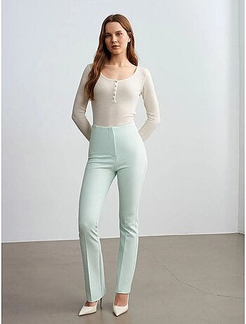 DILVIN Pantalon Droit En Crêpe Pour Femme