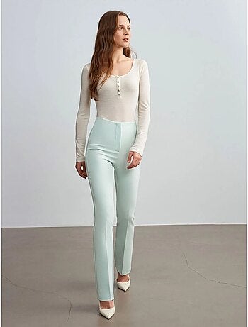 DILVIN Pantalon Droit En Crêpe Pour Femme