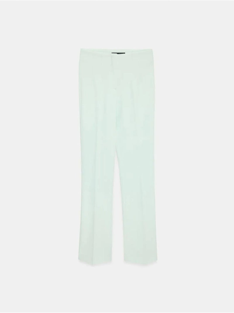 DILVIN Pantalon Droit En Crêpe Pour Femme Vert menthe - Kiabi