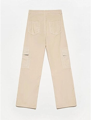 DILVIN Pantalon Droit En Popeline De Coton À Taille Haute