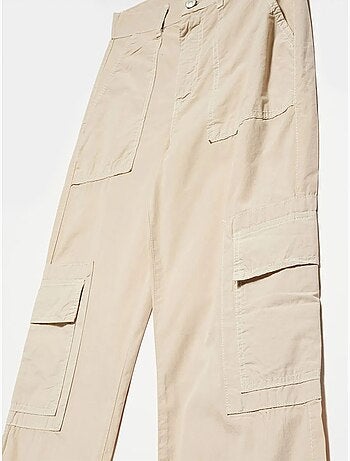 DILVIN Pantalon Droit En Popeline De Coton À Taille Haute