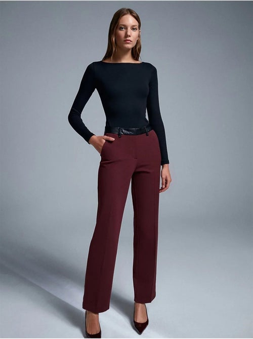DILVIN Pantalon Droit Femme Effet Cuir - Kiabi DILVIN Pantalon Droit Femme Effet Cuir - Kiabi