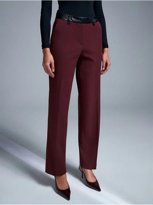 DILVIN Pantalon Droit Femme Effet Cuir - Kiabi DILVIN Pantalon Droit Femme Effet Cuir - Kiabi