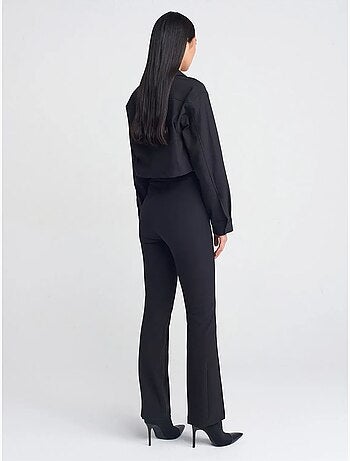 DILVIN Pantalon Droit Femme Taille Mi-haute