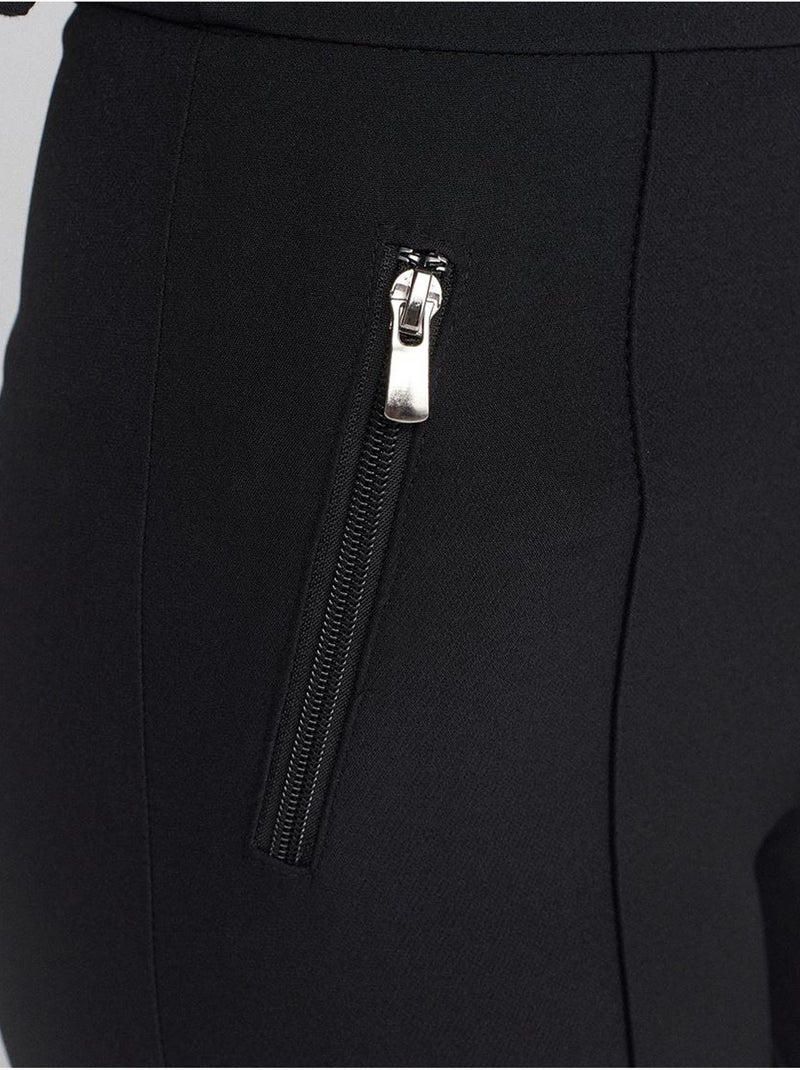 DILVIN Pantalon Droit Femme Taille Mi-haute Noir - Kiabi