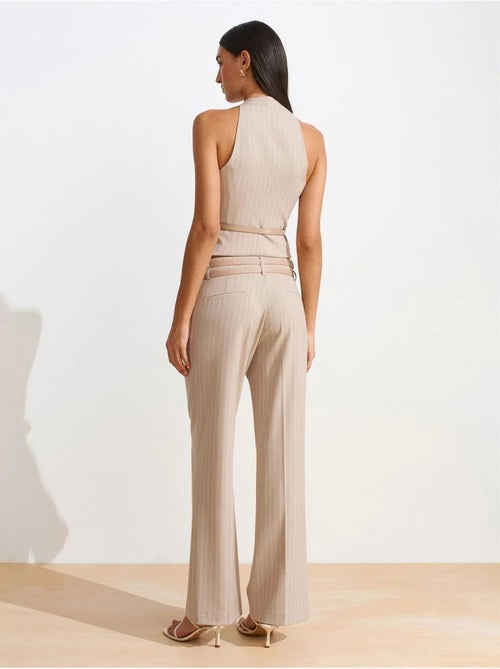 DILVIN Pantalon Droit Rayé Avec Ceinture - Kiabi DILVIN Pantalon Droit Rayé Avec Ceinture - Kiabi