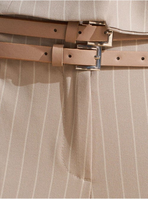 DILVIN Pantalon Droit Rayé Avec Ceinture - Kiabi DILVIN Pantalon Droit Rayé Avec Ceinture - Kiabi