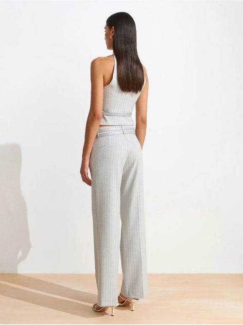 DILVIN Pantalon Droit Rayé Avec Ceinture - Kiabi