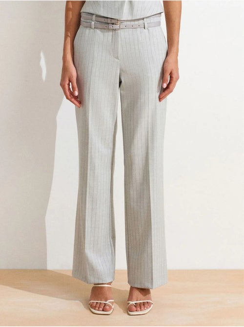 DILVIN Pantalon Droit Rayé Avec Ceinture - Kiabi