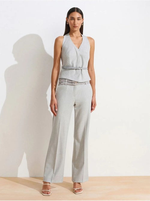 DILVIN Pantalon Droit Rayé Avec Ceinture - Kiabi