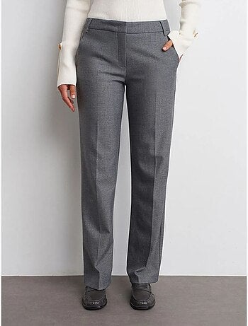 DILVIN Pantalon Droit Taille Basse En Crêpe