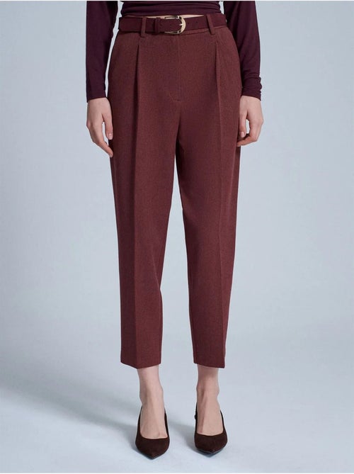 DILVIN Pantalon Droit Taille Haute Avec Ceinture - Kiabi