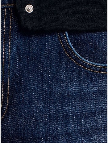 Dilvin pantalon en denim droit à taille haute