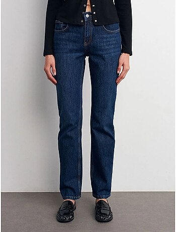 Dilvin pantalon en denim droit à taille haute