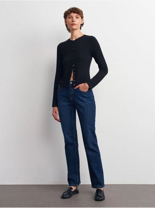 Dilvin pantalon en denim droit à taille haute - Kiabi Dilvin pantalon en denim droit à taille haute - Kiabi