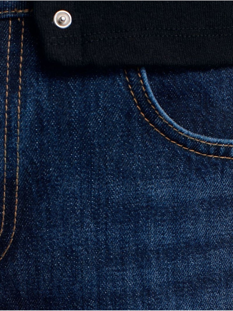 Dilvin pantalon en denim droit à taille haute Bleu saphir - Kiabi