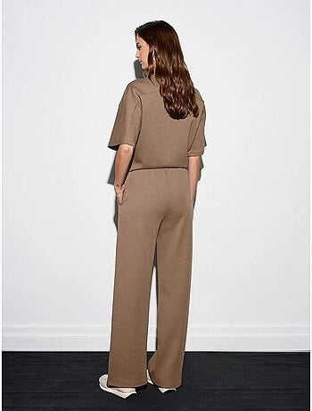 DILVIN Pantalon En Maille À Jambe Large
