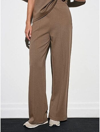 DILVIN Pantalon En Maille À Jambe Large