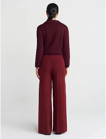 DILVIN Pantalon En Maille À Jambe Large Femme